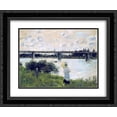thumbnail image 1 of Claude Monet 2x Matted 24x20 Black Ornate Framed Art Print 'The Promenade near the Bridge of Argenteuil', 1 of 2