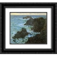 thumbnail image 1 of Claude Monet 2x Matted 24x20 Black Ornate Framed Art Print 'The rocks of Belle-Lle', 1 of 2