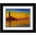 thumbnail image 1 of Claude Monet 2x Matted 24x20 Black Ornate Framed Art Print 'Twilight, Venice', 1 of 2