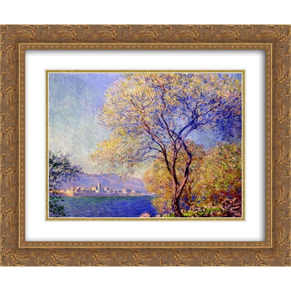 Claude Monet 2x Matted 24x20 Gold Ornate Framed Art Print 'Antibes Seen from the Salis Gardens 01'