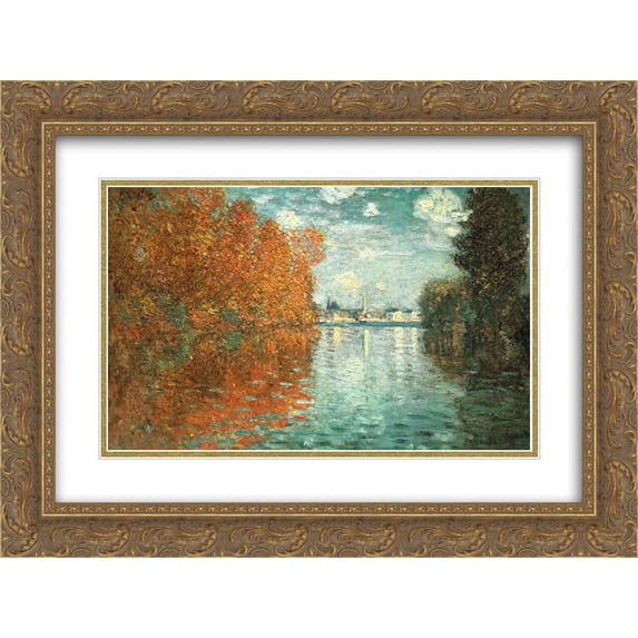 Claude Monet 2x Matted 24x20 Gold Ornate Framed Art Print 'Autumn Effect at Argenteuil'