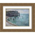 thumbnail image 1 of Claude Monet 2x Matted 24x20 Gold Ornate Framed Art Print 'Etretat the Aval Door Fishing Boats Leaving the Harbour', 1 of 2