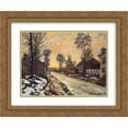 thumbnail image 1 of Claude Monet 2x Matted 24x20 Gold Ornate Framed Art Print 'Road at Louveciennes, Melting Snow, Sunset', 1 of 2