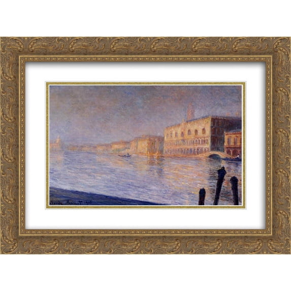 Claude Monet 2x Matted 24x20 Gold Ornate Framed Art Print 'The Doges' Palace'