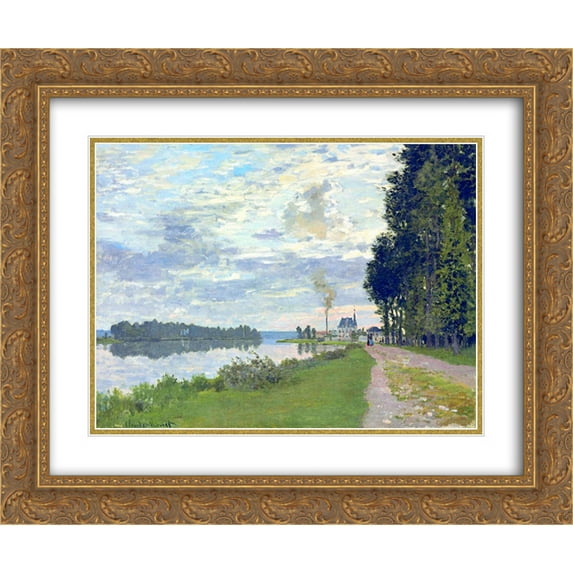 Claude Monet 2x Matted 24x20 Gold Ornate Framed Art Print 'The Promenade at Argenteuil 02'
