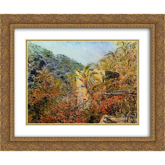 Claude Monet 2x Matted 24x20 Gold Ornate Framed Art Print 'The Valley of Sasso, Sunshine'