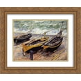 thumbnail image 1 of Claude Monet 2x Matted 24x20 Gold Ornate Framed Art Print 'Three Fishing Boats', 1 of 2