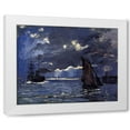thumbnail image 1 of Claude Monet 4x14 White Modern Wood Framed Wall Art Titled - A Seascape-Shipping by Moonlight 1864, 1 of 5