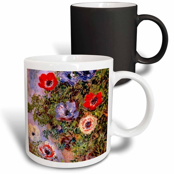 3drose, Claude Monet - Anemones, 11oz Magic Transforming Mug