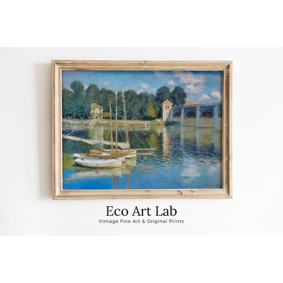 Claude Monet Argenteuil Bridge Print, Unframed Paper Poster 8x10in