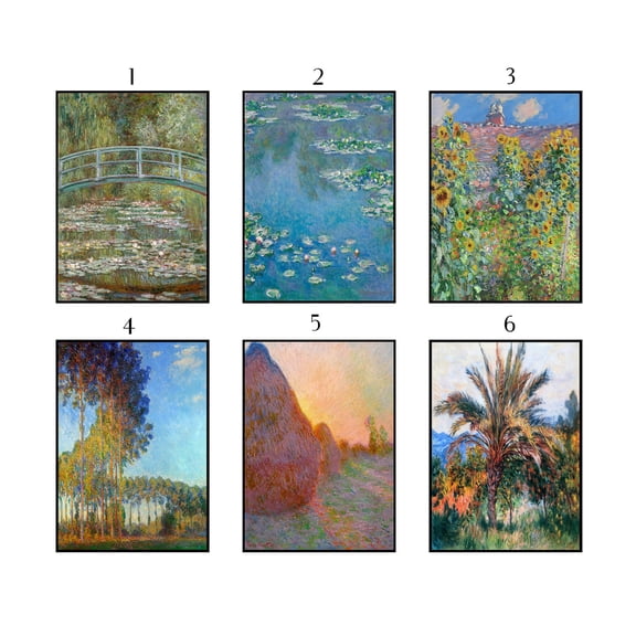 Claude Monet Art Print Set Floral Impressionist A1 A2 A3 A4