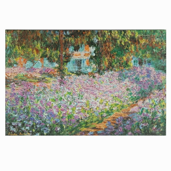 Claude Monet Art Reproduction Monet Water Lilies Paintings Giclee Canvas Prints Irises in Garden Wall Art for Home Decoration Framed Ready to Hang