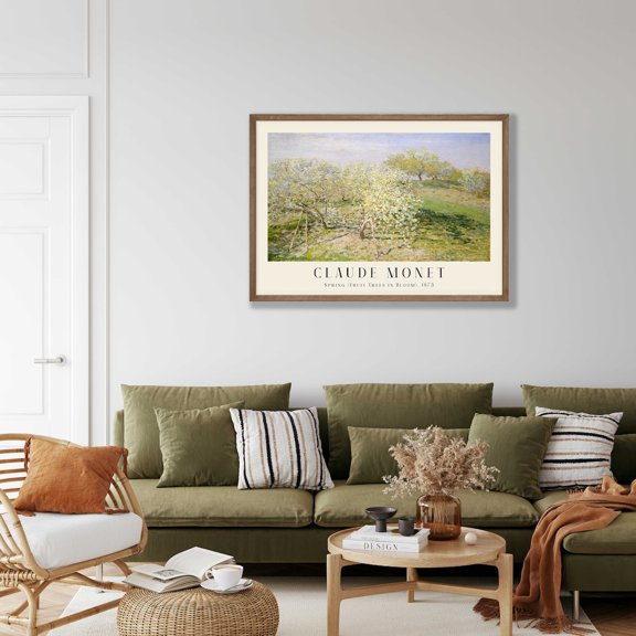 Claude Monet Art Spring Fruit Trees In Bloom