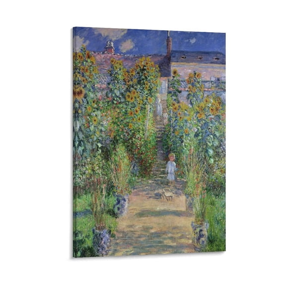 Claude Monet The Artist's Garden at Vetheuil Artwork Landscape Pictures Poster Photo Vibrant Glossy Art Mural Picture Print Print Photo Art Painting Canvas Posters Gifts 16x24inch(40x60cm)
