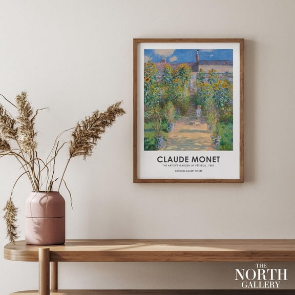 Claude Monet The Artists Garden At Vetheuil Poster, Monet Print, Vintage French Home Decor, Floral Decor, Size X Unfframed UNFRAMED Poster, Wall Art for Decor, Present, 8x12