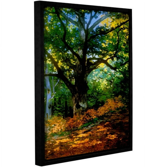 Claude Monet "Bodmer At Oak At Fountainbleau" Floater-Framed Gallery-Wrapped Canvas