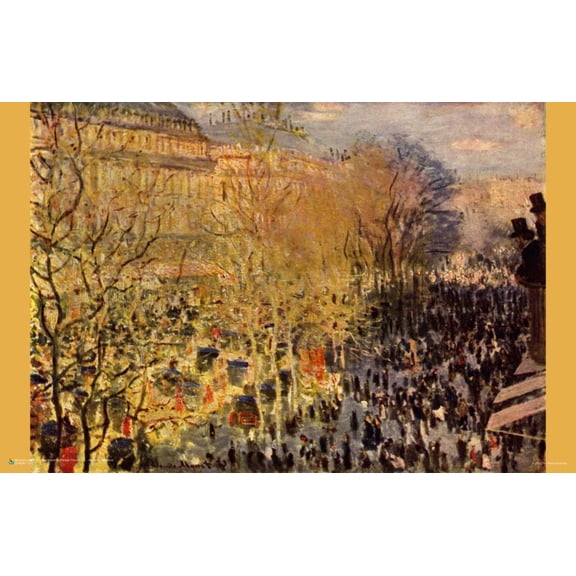 Claude Monet - Boulevard of Capucines in Paris Poster 17.5" x 11.5" Laminated