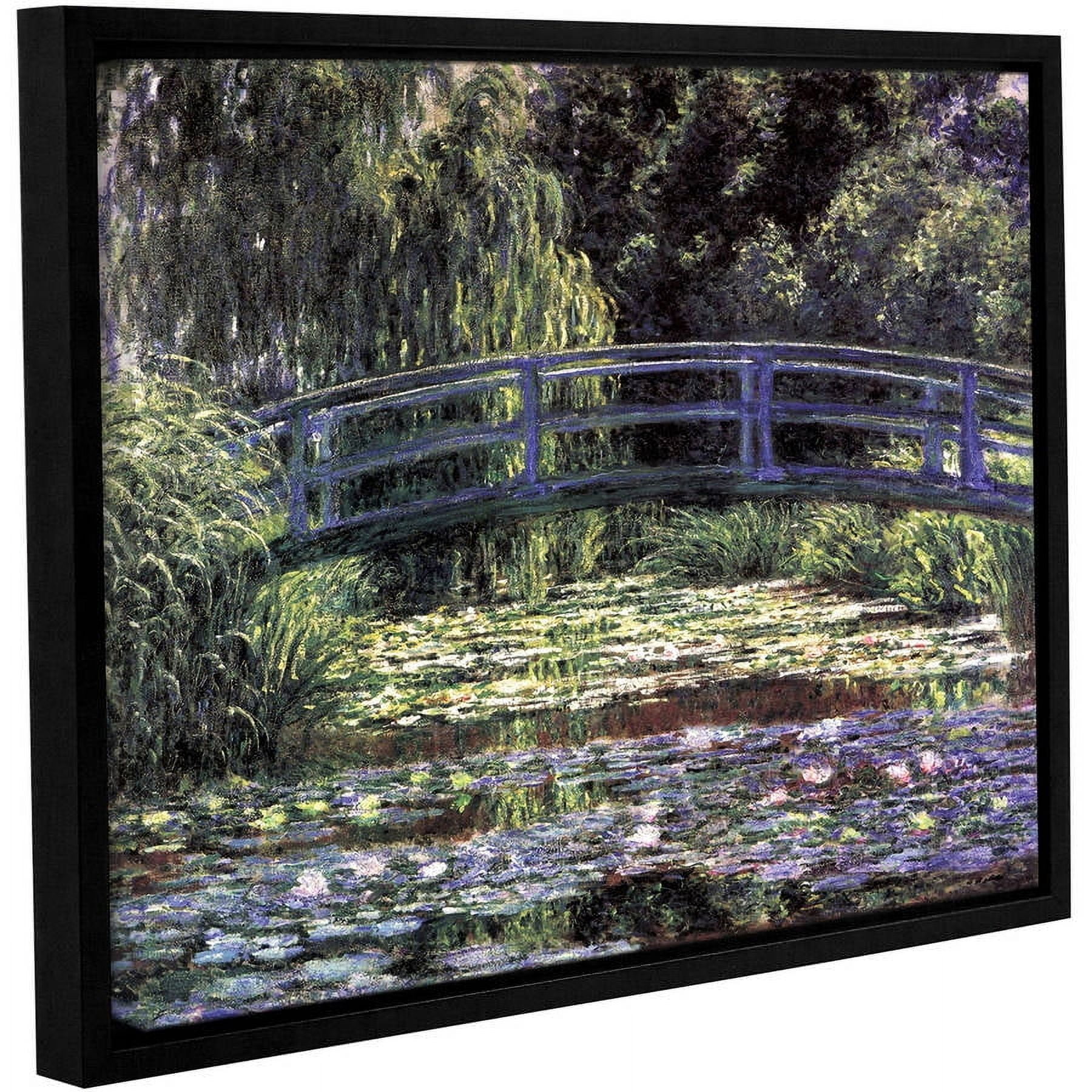 Claude Monet "Bridge At Sea Rose Pond" Floater-Framed Gallery-Wrapped Canvas