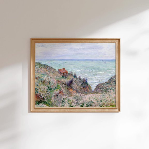 Claude Monet Cabin Customs Watch Landscape Retro Inspired Portrait Decor Unframed Paper Print