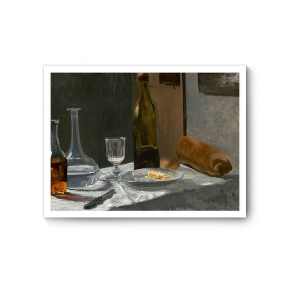 Claude Monet Canvas Prints Wall Art Oil Painting Reproduction, Still Life with Bottle, Carafe, Bread, and Wine