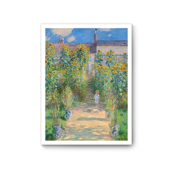 Claude Monet Canvas Prints Wall Art Oil Painting Reproduction, The Artist's Garden at Vétheuil, 1881