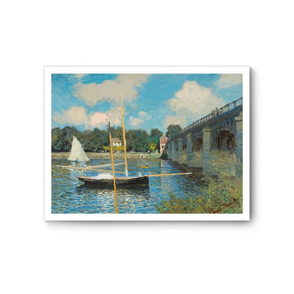 Claude Monet Canvas Prints Wall Art Oil Painting Reproduction, The Bridge at Argenteuil