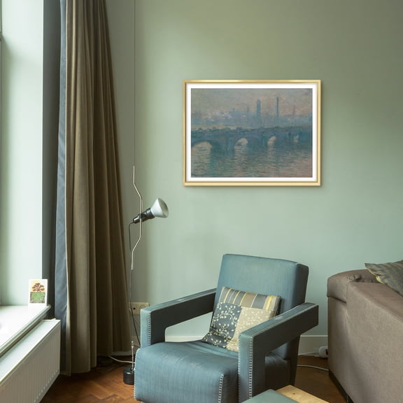 Claude Monet Canvas Prints Wall Art Oil Painting Reproduction, Waterloo Bridge, Gray Weather