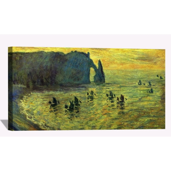 Claude Monet Canvas Wall Art Monet Cliffs At Etretat Framed Painting For Bedroom Livingroom Office