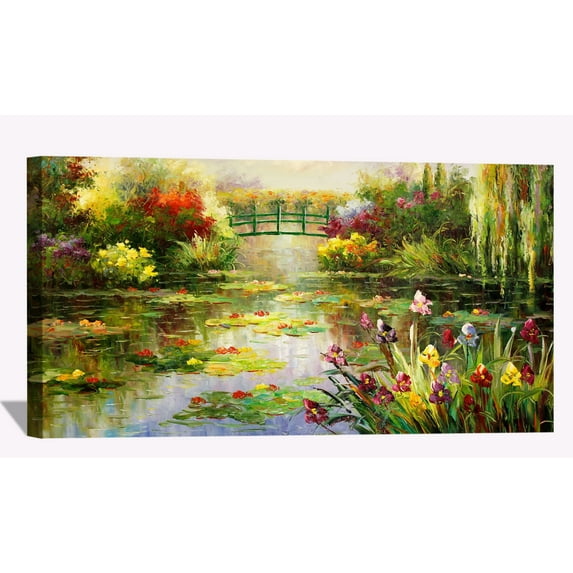 Claude Monet Canvas Wall Art Monet Garden Framed Painting For Bedroom Livingroom Office
