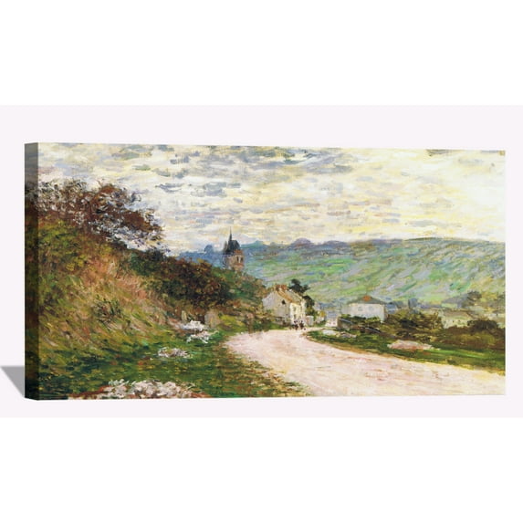 Claude Monet Canvas Wall Art Monet Route A Vetheuil Framed Painting For Bedroom Livingroom Office
