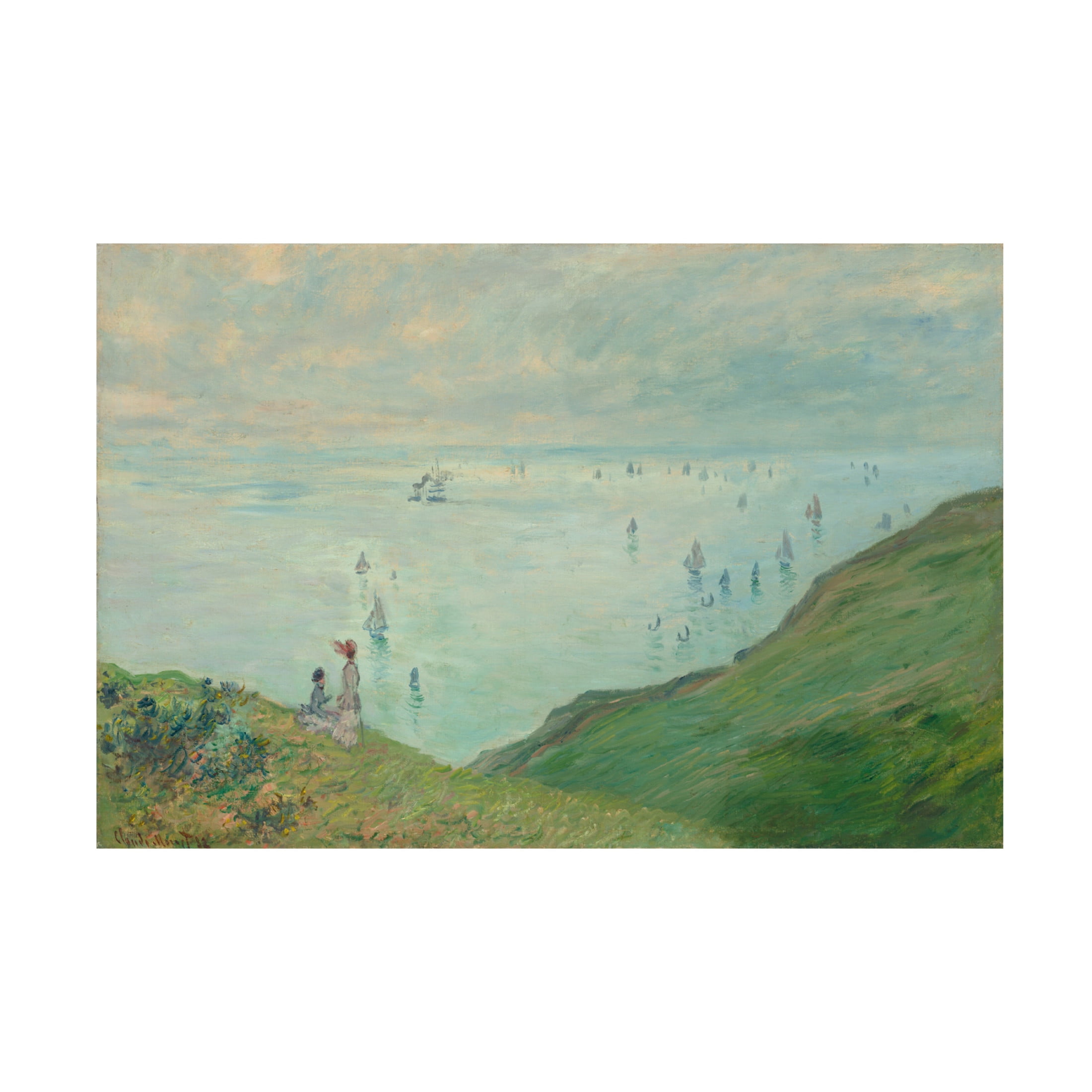 Claude Monet 'Cliffs at Pourville, 1882' Canvas Art - 47 x 30 Inches