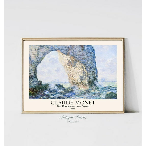 Claude Monet Coastal, Monet Horizontal, Summer Monet Wall Art, Impressionism Art, Monet Exhibition Poster,, Unframed Poster Size 8x12