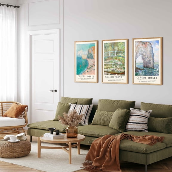 Claude Monet Coastal Prints Set Beach House Decor, Poster Only