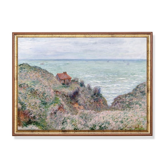 Monet Coastal Cliff Poster French Impressionist Seaside Landscape Home Decor, 8x12 UNFRAMED