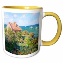 3drose, Claude Monet – Fishermans Cottage by Varengeville, 15oz Two-tone Yellow Mug