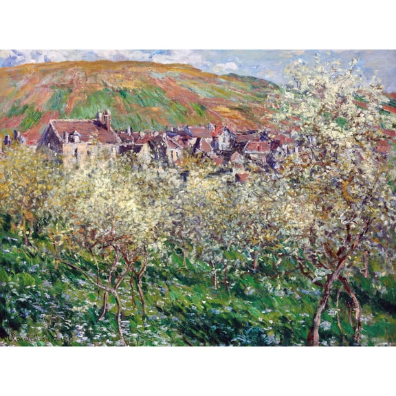 Claude Monet Flowering Plum Trees Extra Large Art Print Wall Mural Poster Premium XL