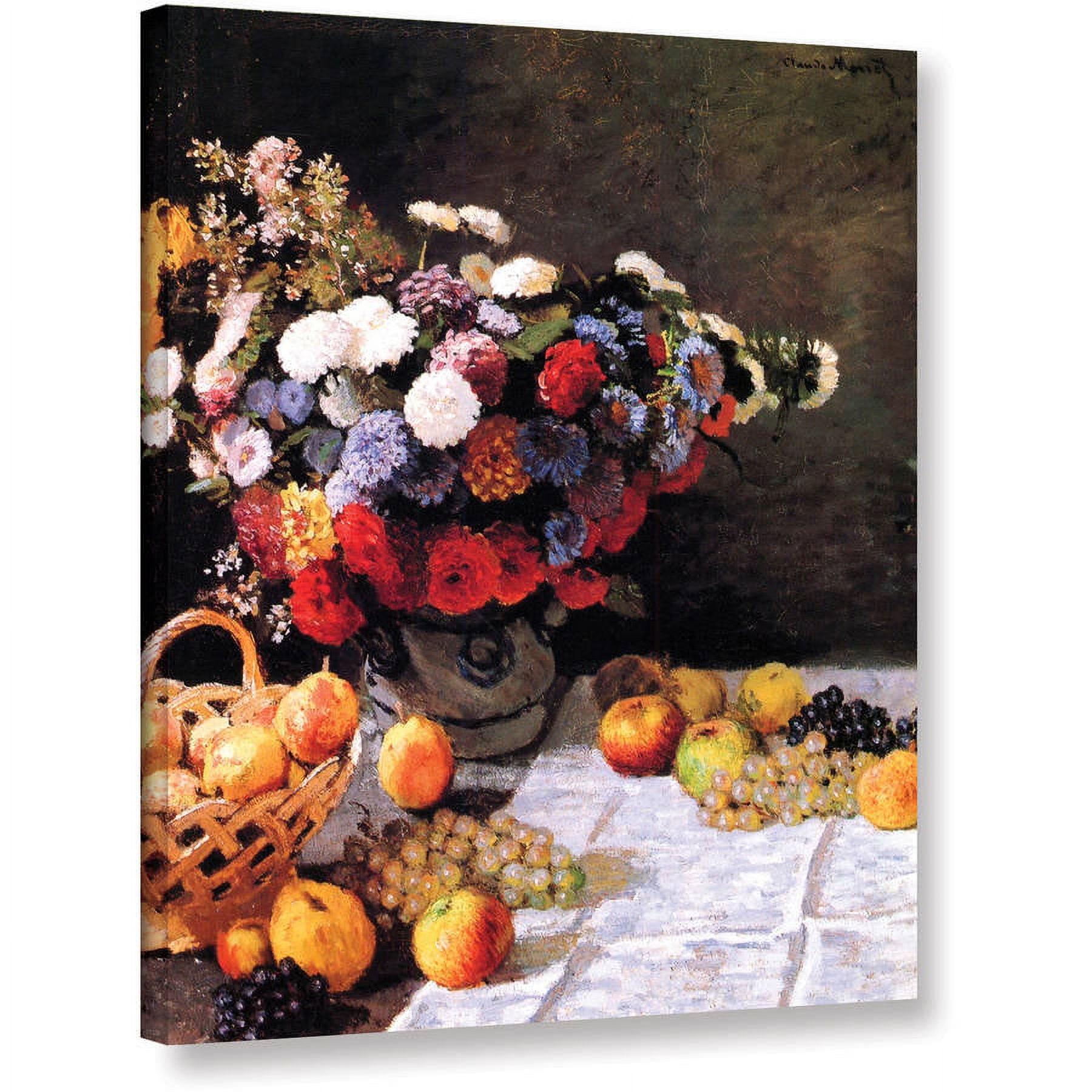 Claude Monet "Flowers And Fruit" Wrapped Canvas Art