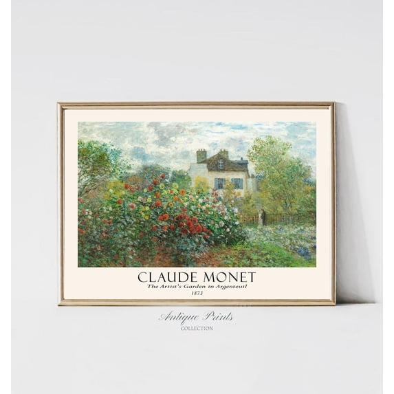 Claude Monet Flowers Horizontal Vintage Impressionist Wall Art, Stretched Canvas 8x10in