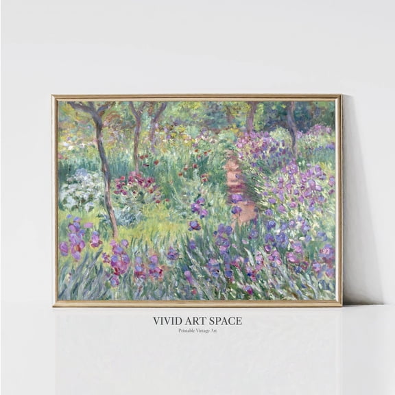Claude Monet Garden In Giverny Impressionist Landscape Garden Art Print Flowers Print Wall Art