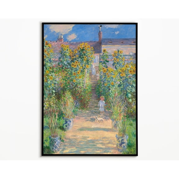 Claude Monet Garden At Vetheuil Poster, Wall Art, Poster Art, French Painter, Nature Inspired, Artistic Elegance, Vetheuil Garden Scene Wall Art, Modern Wall Decor, 8x12 UNFRAMED