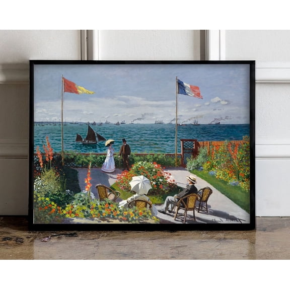 Claude Monet Garden at Sainte-Adresse 1867 Poster, Claude Monet Print, Monet Exhibition Print, Landscape wall art, Claude Monet poster, 8x12 UNFRAMED