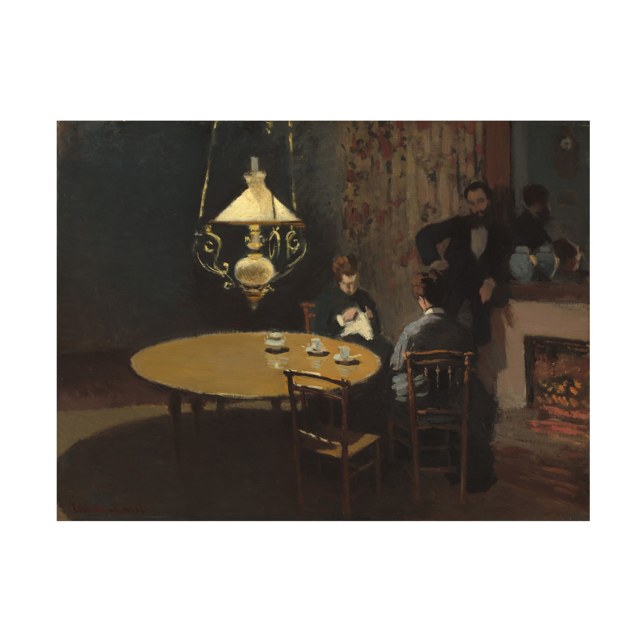 Claude Monet 'Interior, After Dinner, 1868-69' Canvas Art - 47 x 35 Inches