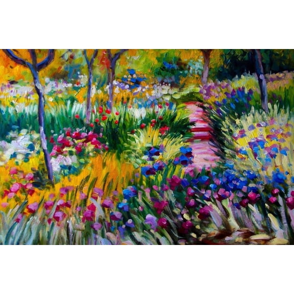Claude Monet The Iris Garden at Giverny Impressionist Art Posters Claude Monet Prints Nature Landscape Painting Claude Monet Wall Art French Art Cool Wall Art Print Poster