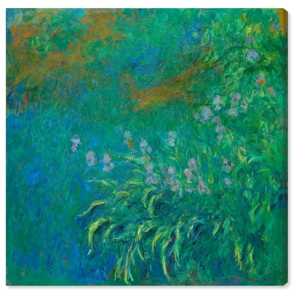 Claude Monet-Irises Blue Monet Art Prints Canvas Wall Art by Art Remedy, Gallery Wrapped, 40"x40"