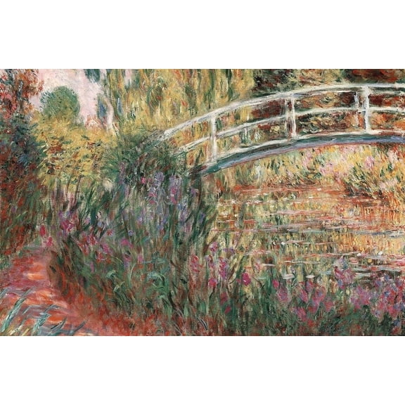 Claude Monet Japanese Bridge Poster Water Lily Pond Water Irises Painting 1900 Famous French Painter Poster Dry Erase Wall Art