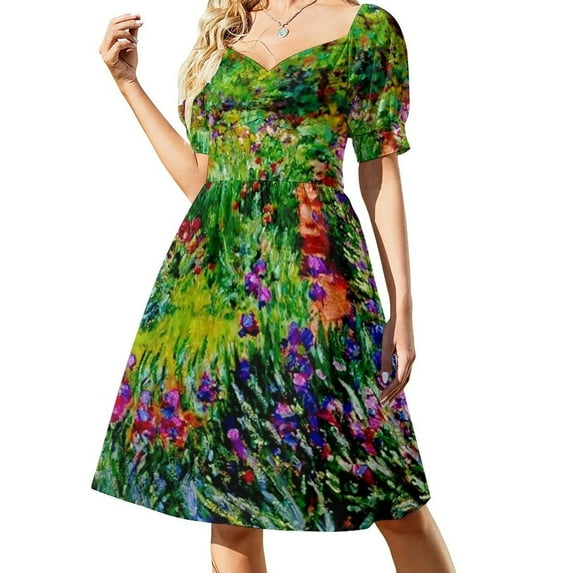Claude Monet | 'Le Jardin aux Iris à Giverny' -'The Iris Garden at Giverny' Dress sensual sexy dress for women Women's dress