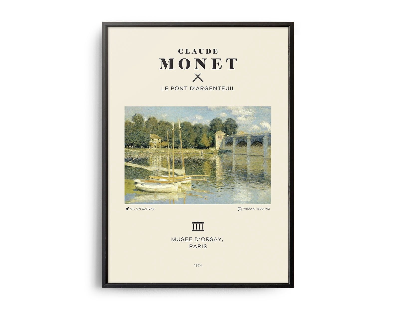 Claude Monet Le Pont D'Argenteuil Mid Century Art Famous Paintings ...