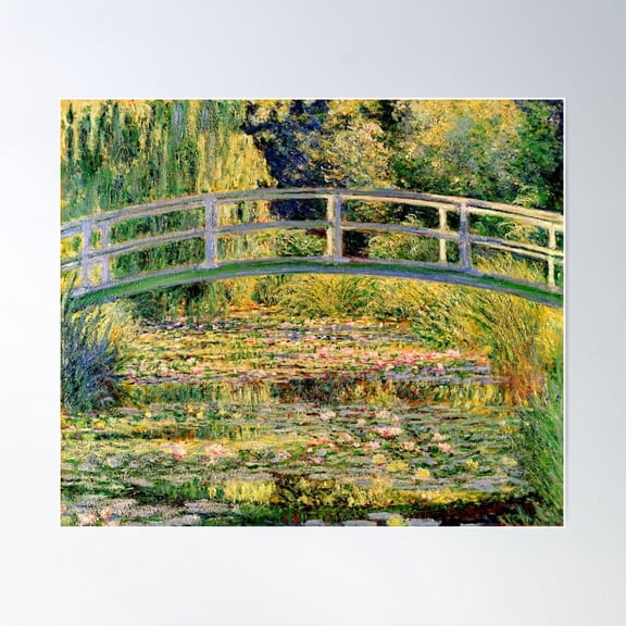 Claude Monet | Le Pont Japonais A Giverny | The Water Lily Pond Poster Wall Art, Modern Wall Decor For Living Room Bedroom, 12x18 UNFRAMED
