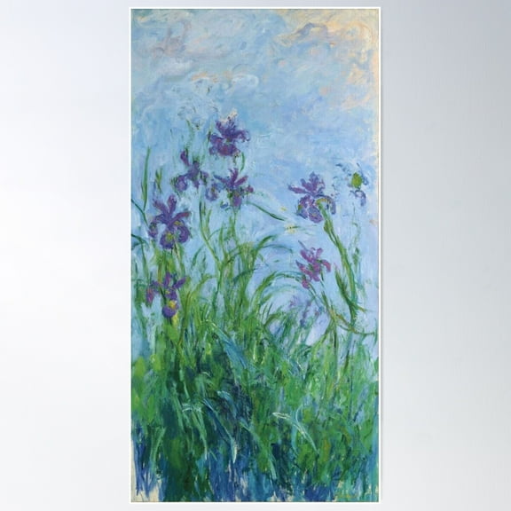 Claude Monet - Lilac Irises, 1914 Poster Wall Art, Modern Wall Decor For Living Room Bedroom, 16x24 UNFRAMED