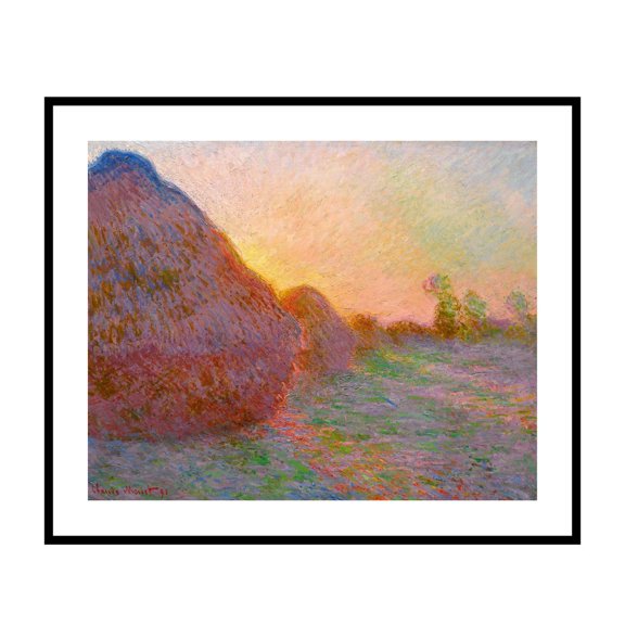 Claude Monet Meules Haystacks Giclee Impressionism Art, Unframed Poster